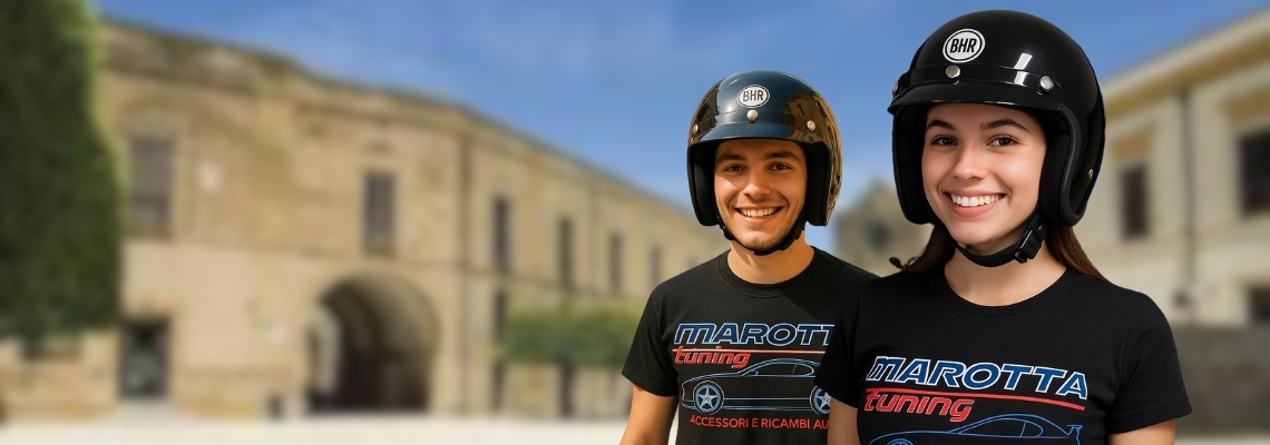 Casco Demi-Jet con Frontino Removibile e Sgancio Micrometrico